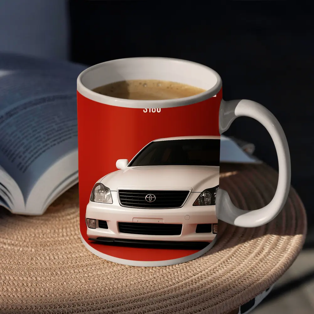 Toyota Crown Athlete S180 Red Background – Mugs