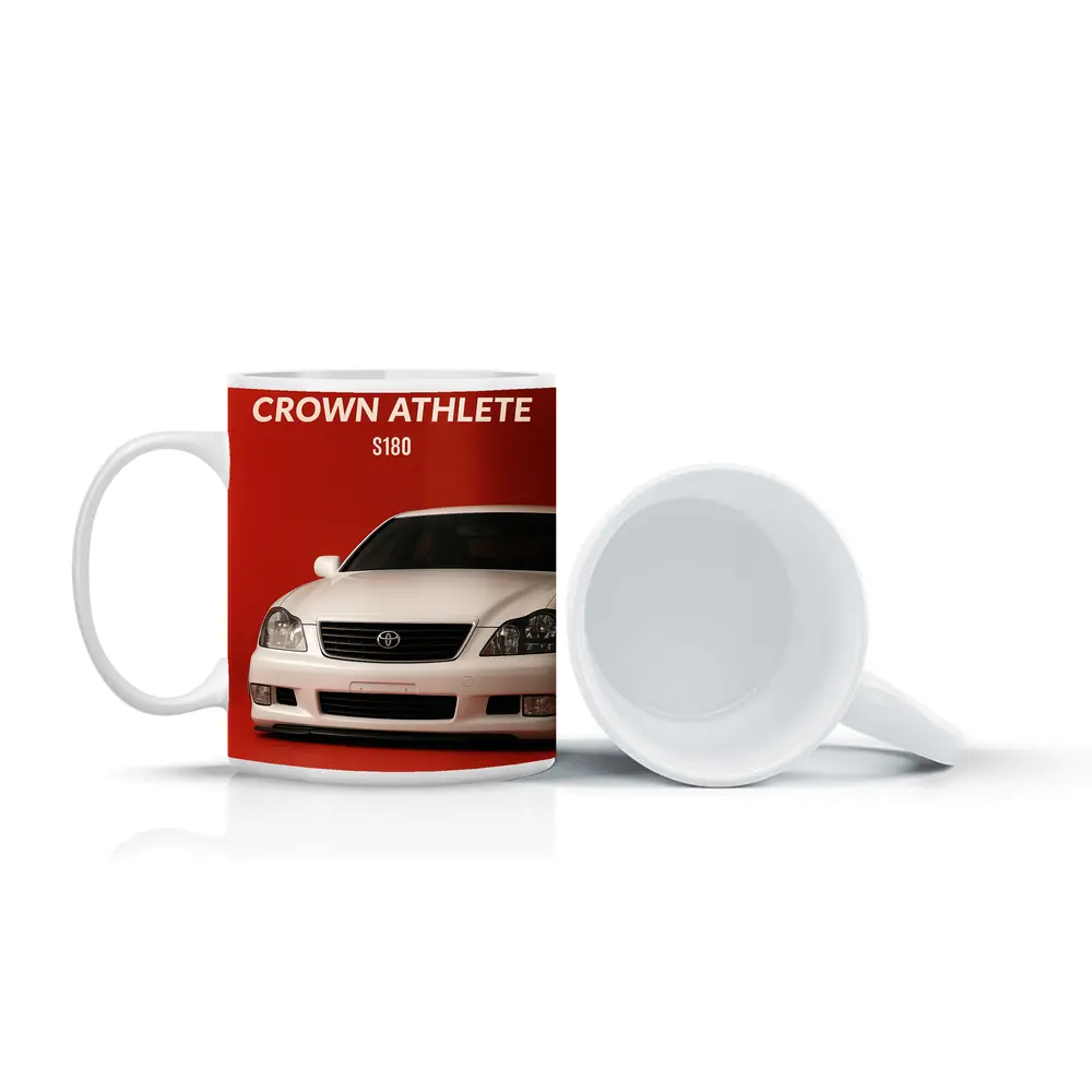 Toyota Crown Athlete S180 Red Background – Mugs