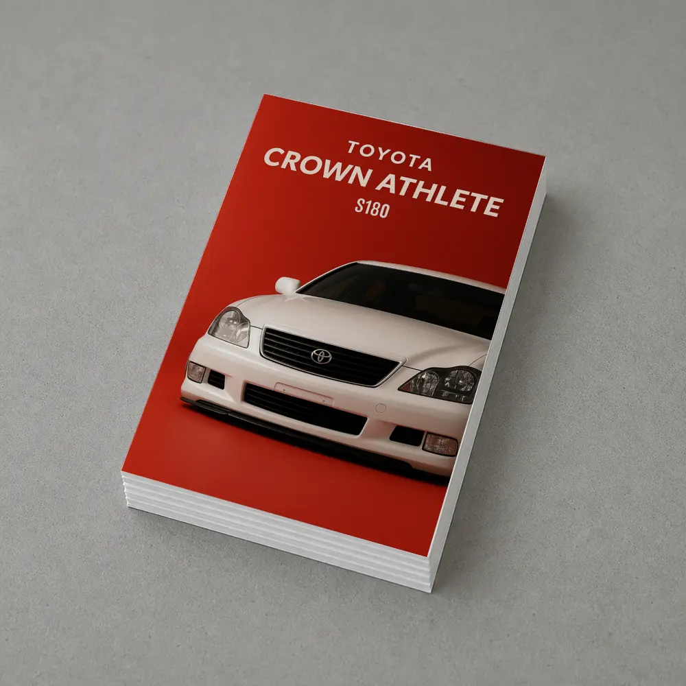 Toyota Crown Athlete S180 Red Background – Postcards