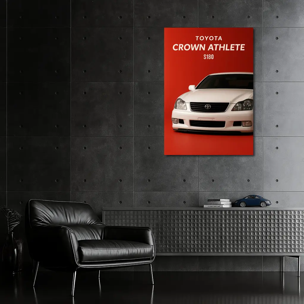 Toyota Crown Athlete S180 Red Background – Wall Art