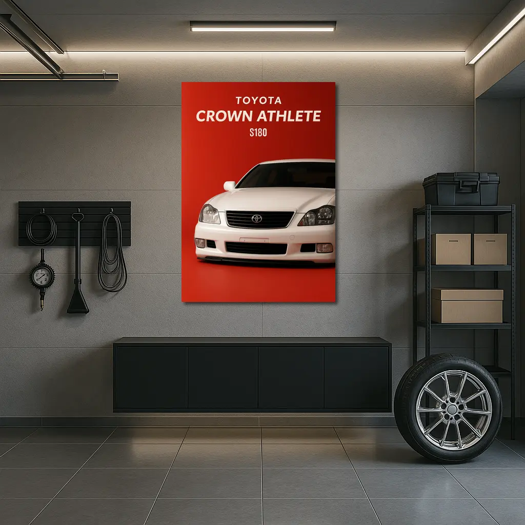 Toyota Crown Athlete S180 Red Background – Wall Art