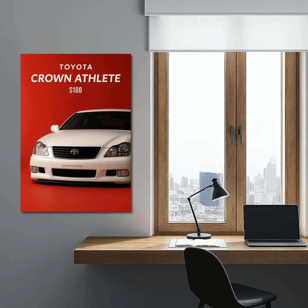 Toyota Crown Athlete S180 Red Background – Wall Art