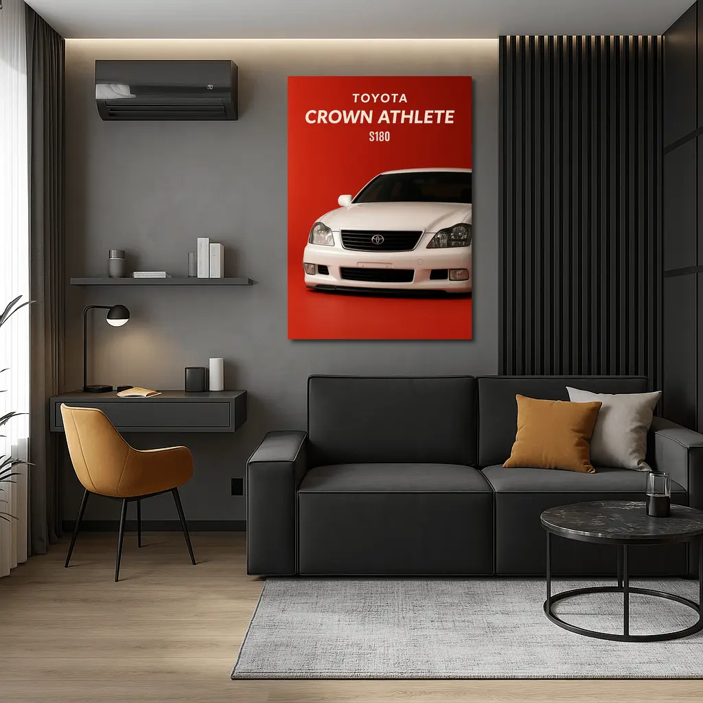 Toyota Crown Athlete S180 Red Background – Wall Art