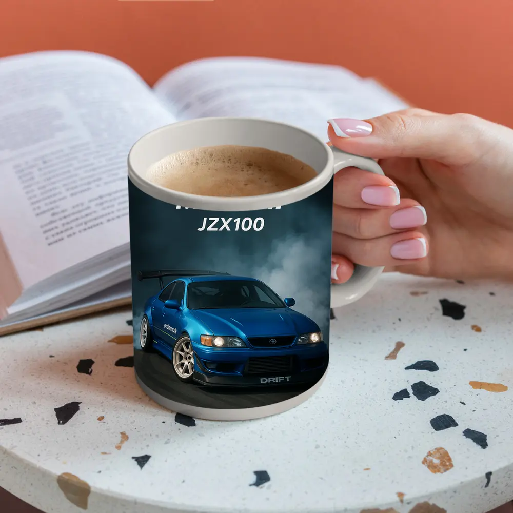 Toyota Mark II JZX100 Drift Blue Smoke – Mugs