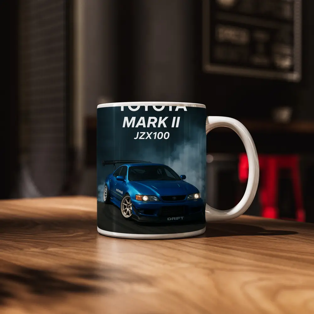 Toyota Mark II JZX100 Drift Blue Smoke – Mugs
