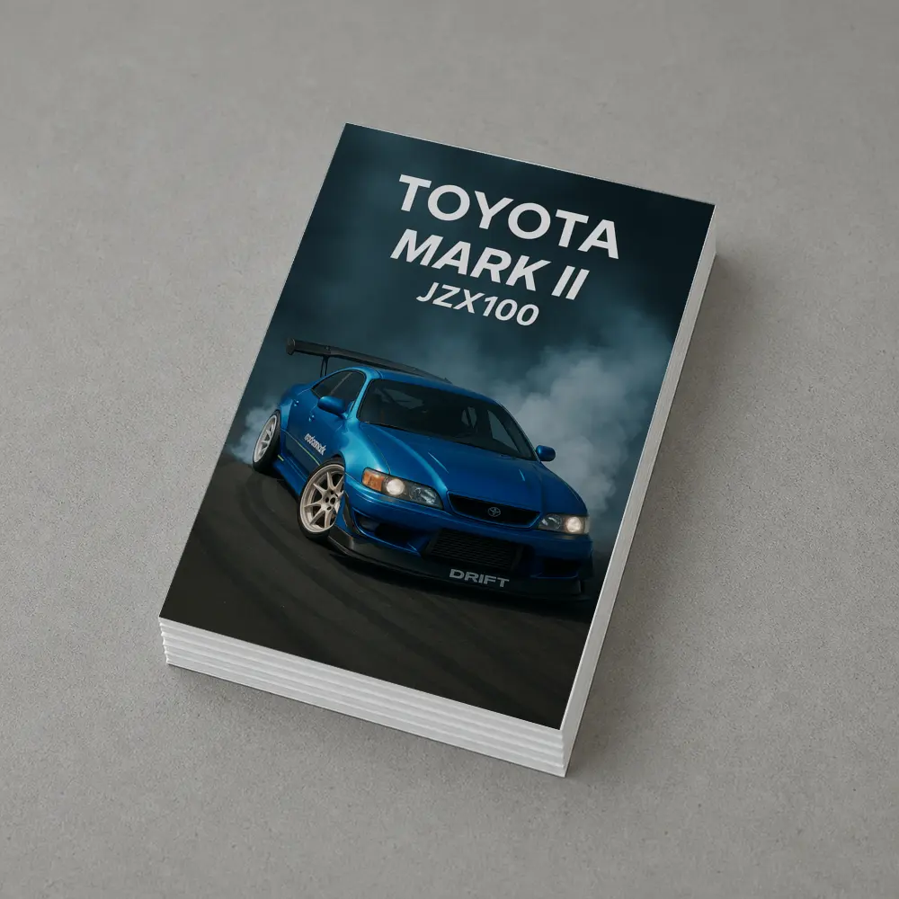 Toyota Mark II JZX100 Drift Blue Smoke – Postcards