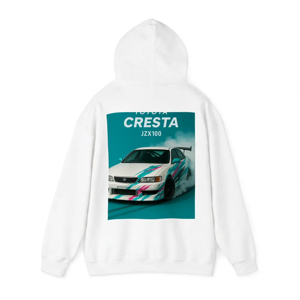 Toyota Cresta JZX100 Drifting Teal Background – Hoodies