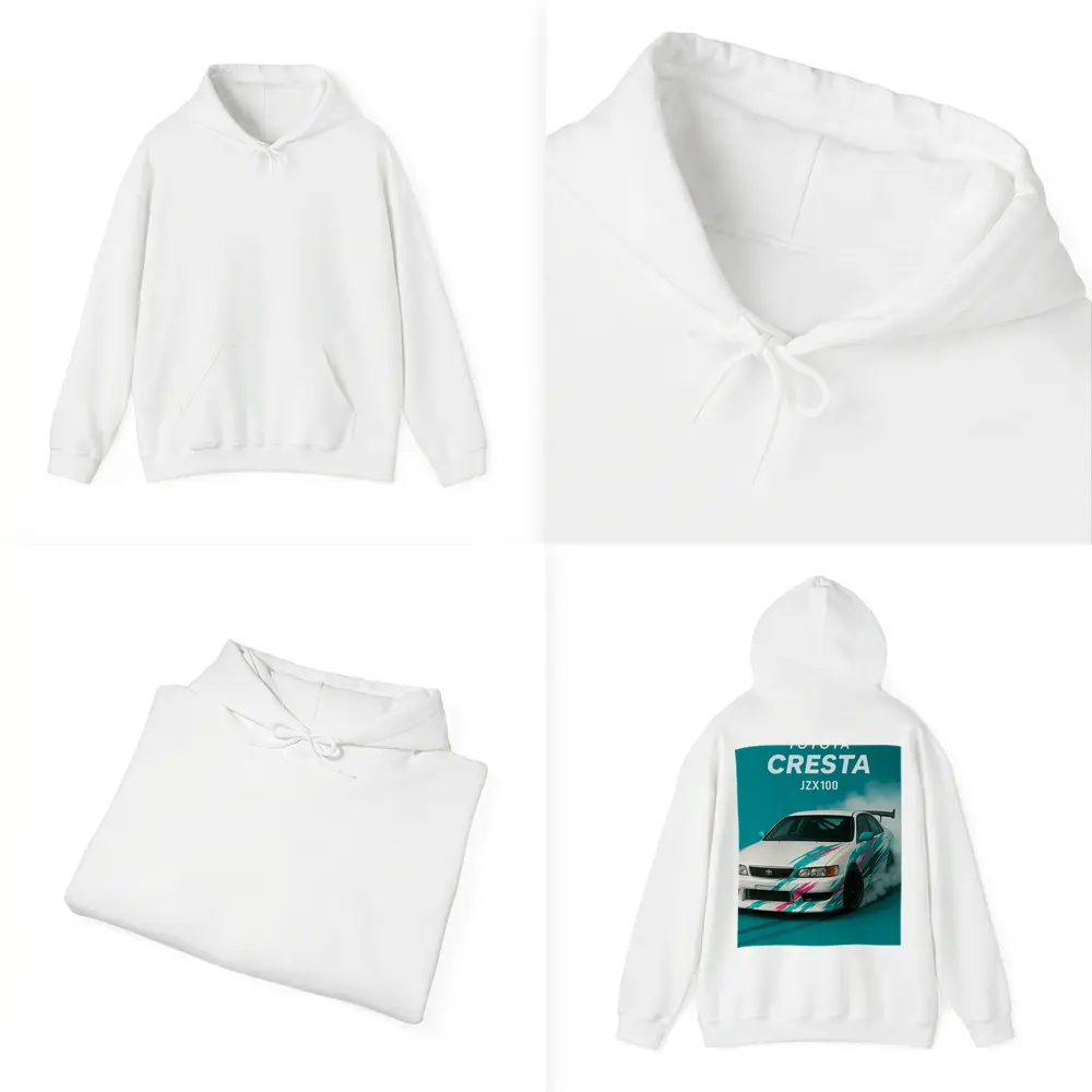 Toyota Cresta JZX100 Drifting Teal Background – Hoodies