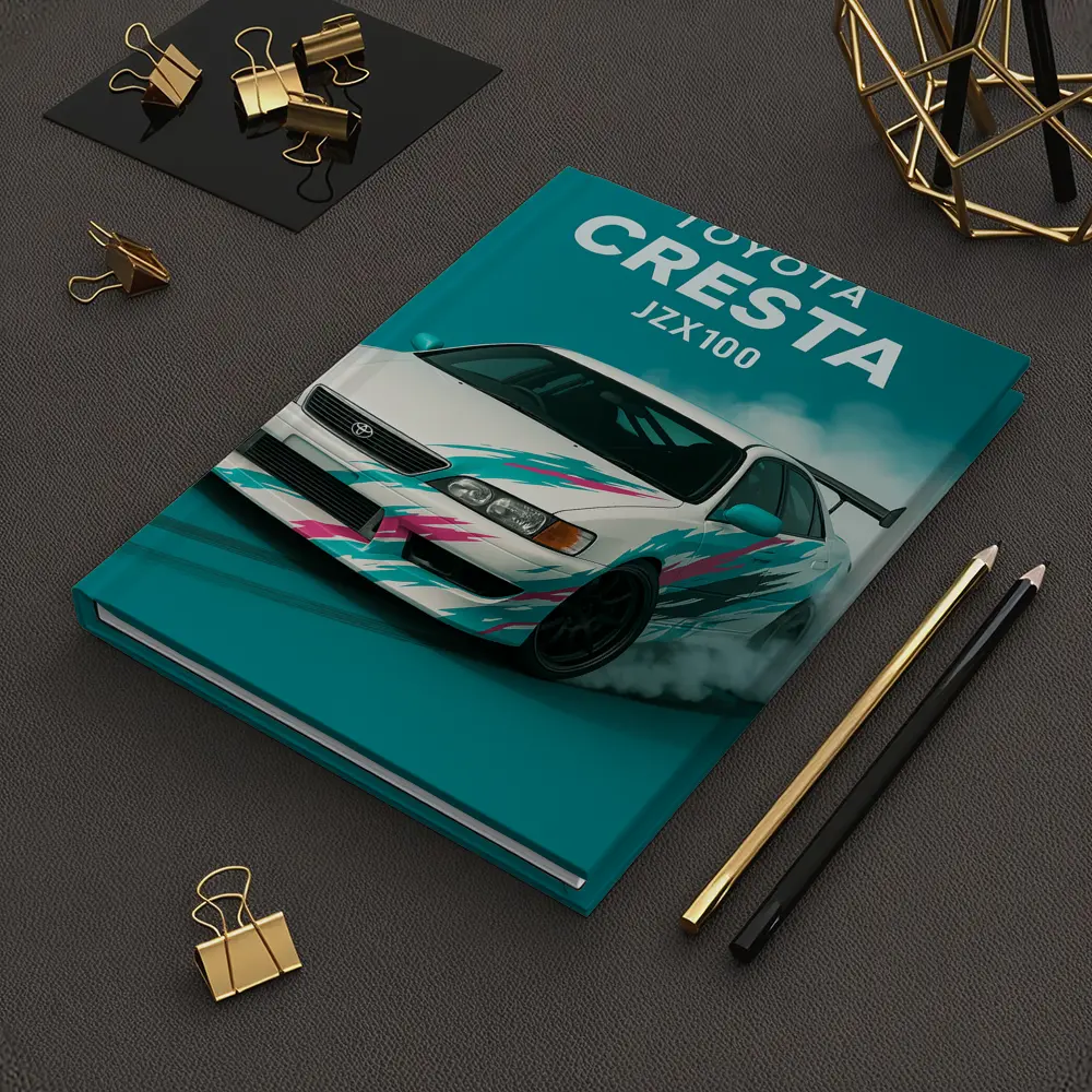 Toyota Cresta JZX100 Drifting Teal Background – Notebooks