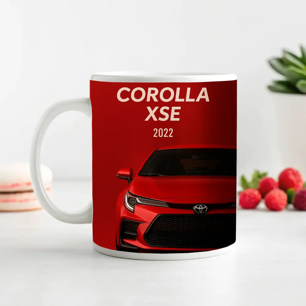 2022 Toyota Corolla XSE Red Background Art – Mugs