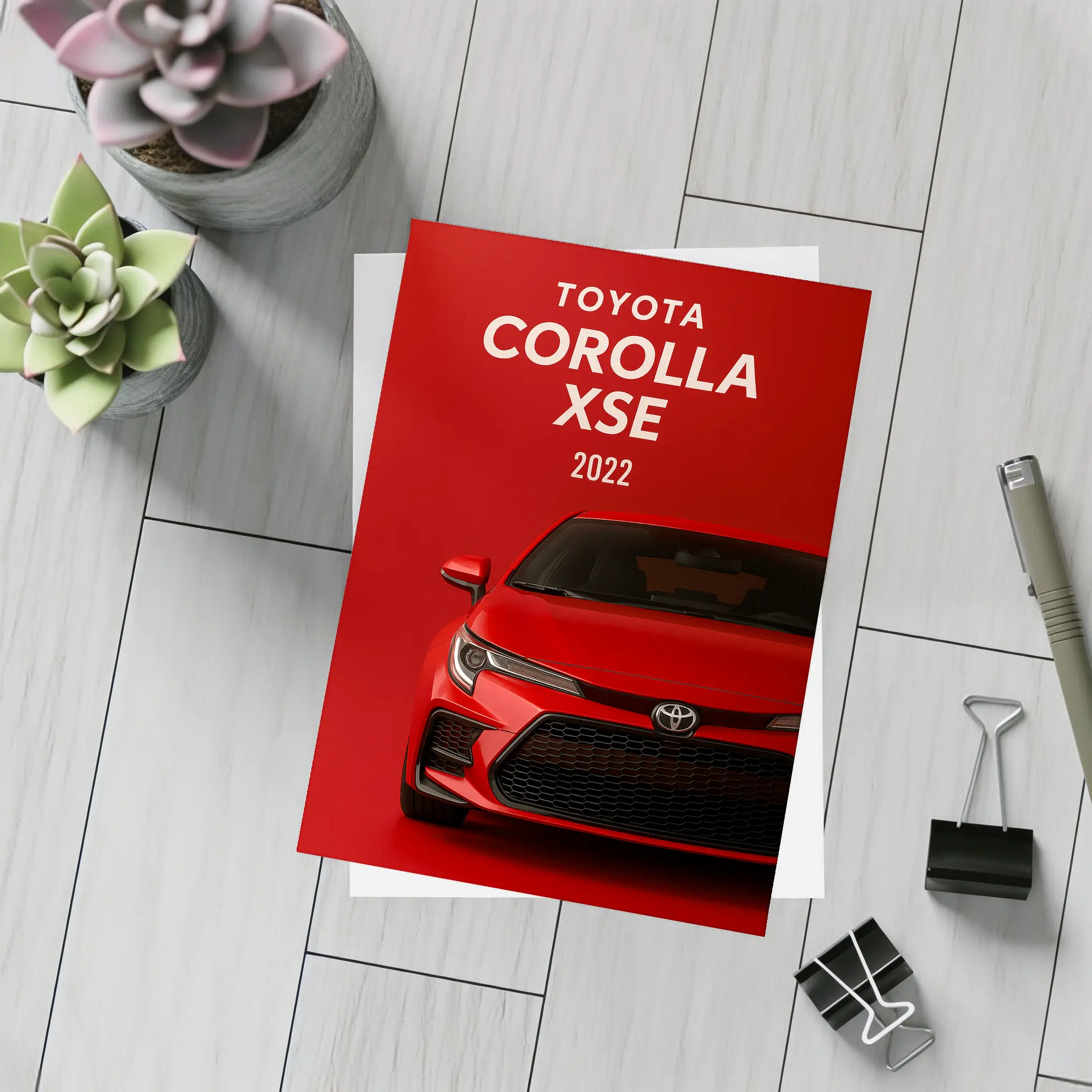 2022 Toyota Corolla XSE Red Background Art – Postcards