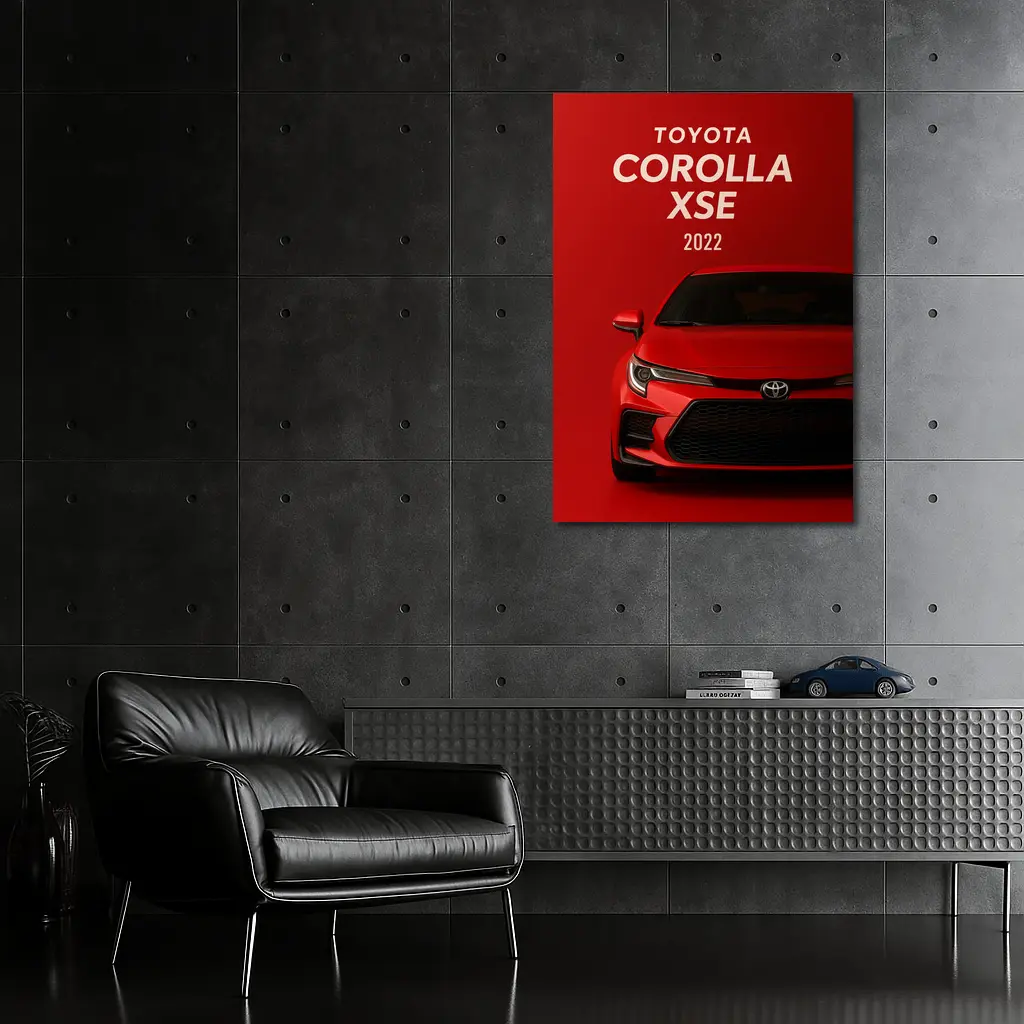 2022 Toyota Corolla XSE Red Background Art – Wall Art