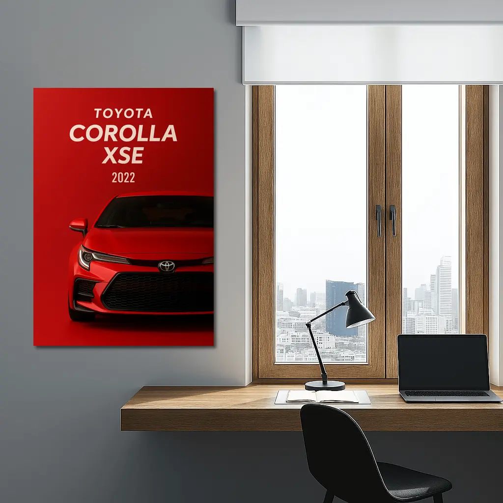 2022 Toyota Corolla XSE Red Background Art – Wall Art