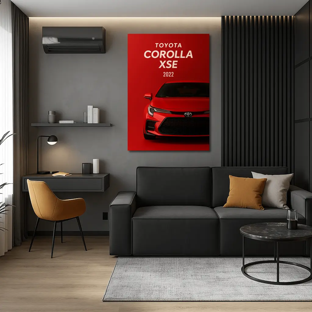 2022 Toyota Corolla XSE Red Background Art – Wall Art