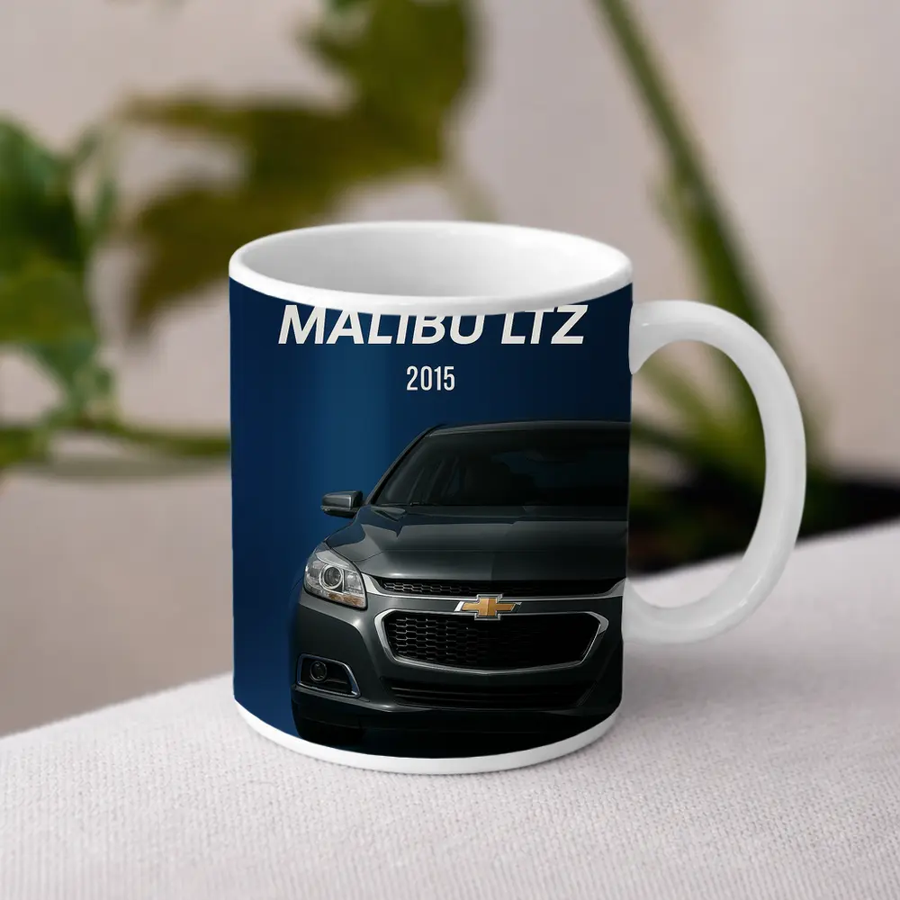 Chevrolet Malibu LTZ Front View Blue Background – Mugs
