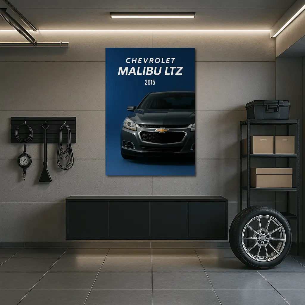 Chevrolet Malibu LTZ Front View Blue Background – Wall Art