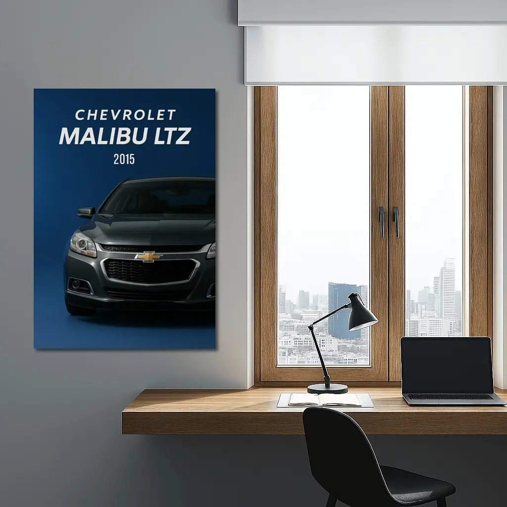 Chevrolet Malibu LTZ Front View Blue Background – Wall Art