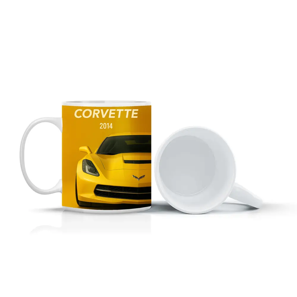 Chevrolet Corvette 2014 Yellow Front View – Mugs