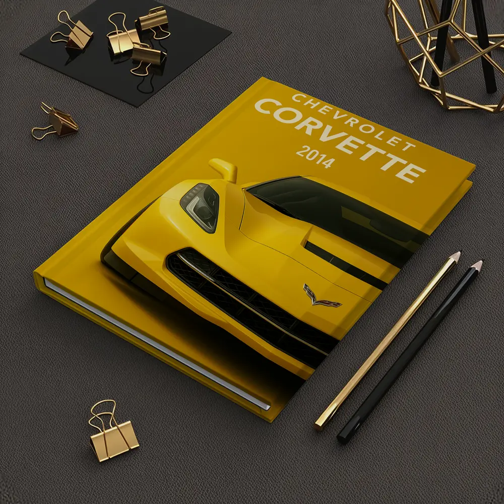 Chevrolet Corvette 2014 Yellow Front View – Notebooks