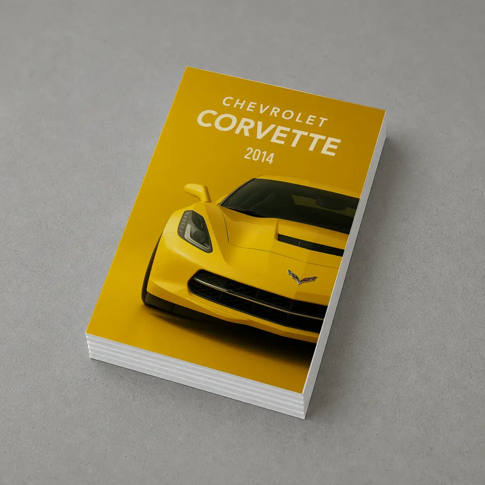 Chevrolet Corvette 2014 Yellow Front View – Postcards