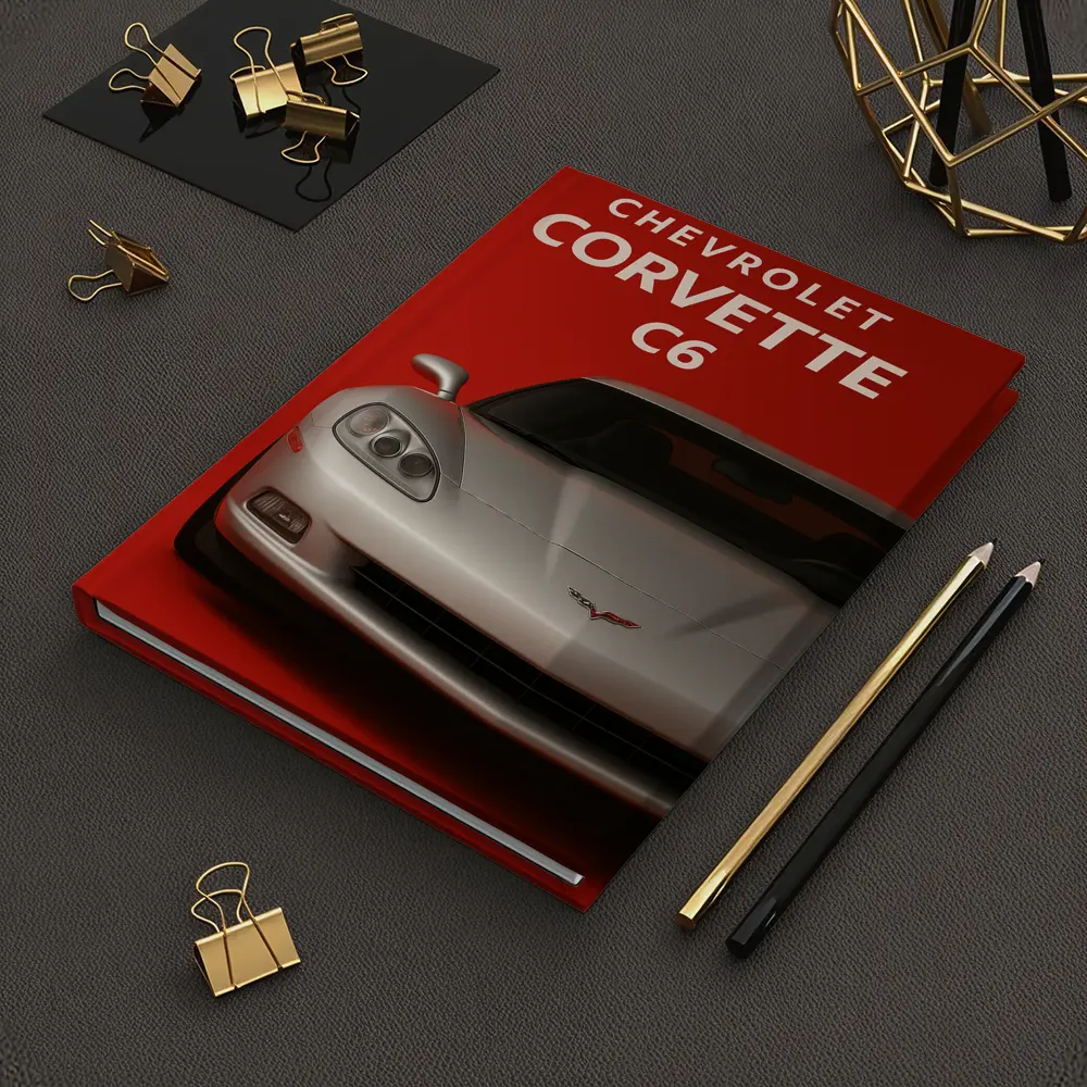 Chevrolet Corvette C6 Red Background Art – Notebooks
