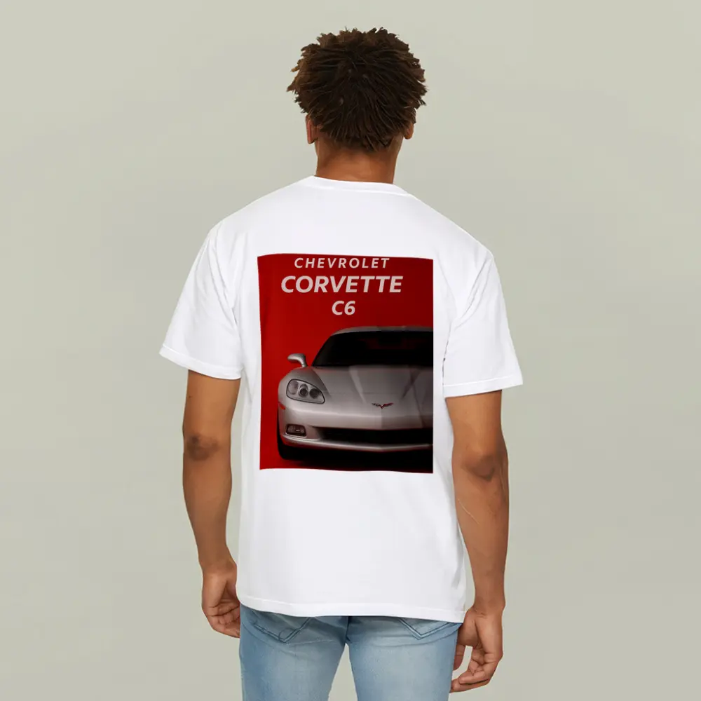 Chevrolet Corvette C6 Red Background Art – T-Shirts