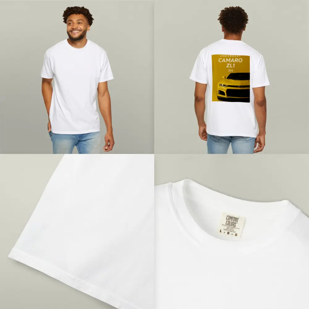 Chevrolet Camaro ZL1 Yellow Front View – T-Shirts