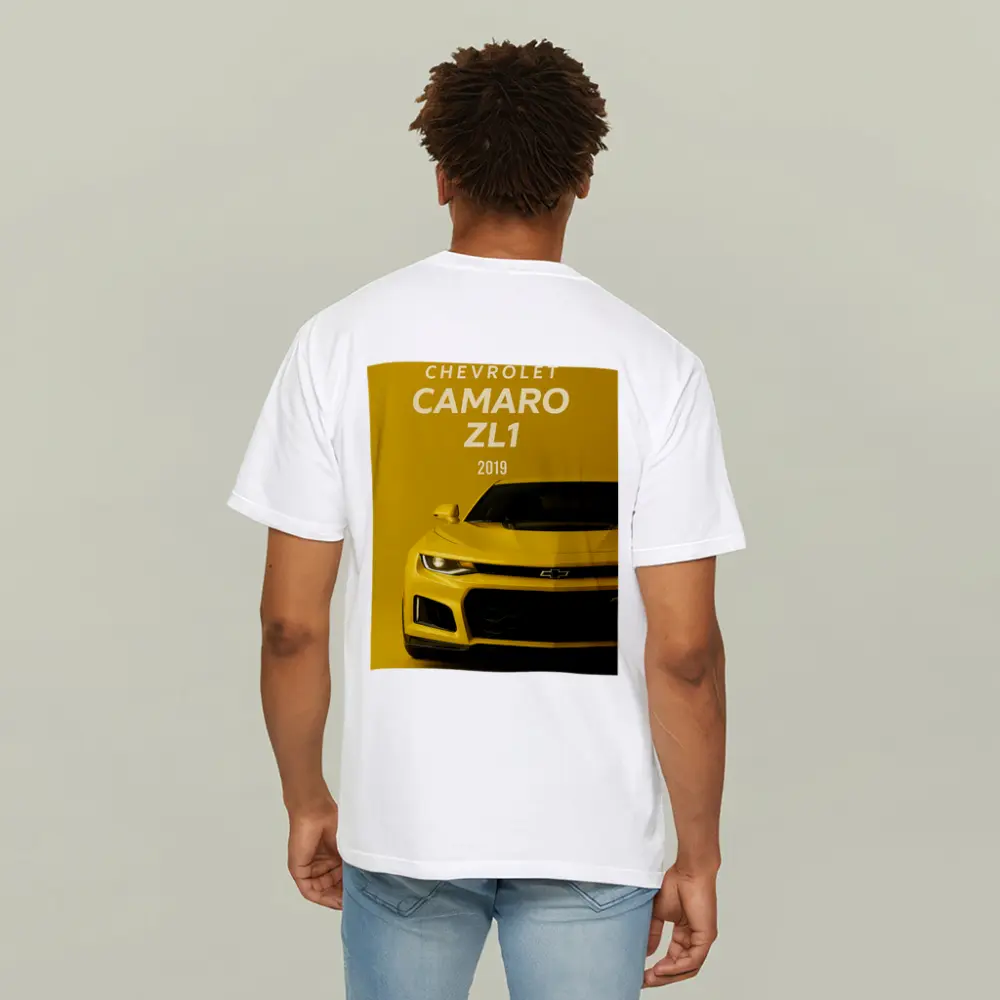 Chevrolet Camaro ZL1 Yellow Front View – T-Shirts