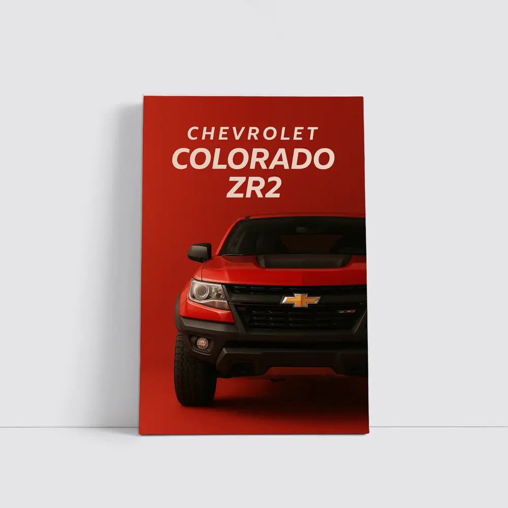 Chevrolet Colorado ZR2 Red Background Art – Wall Art