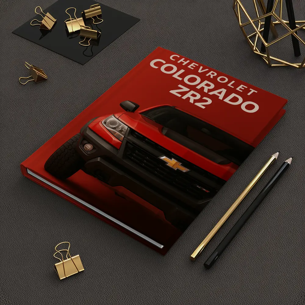 Chevrolet Colorado ZR2 Red Background Art – Notebooks