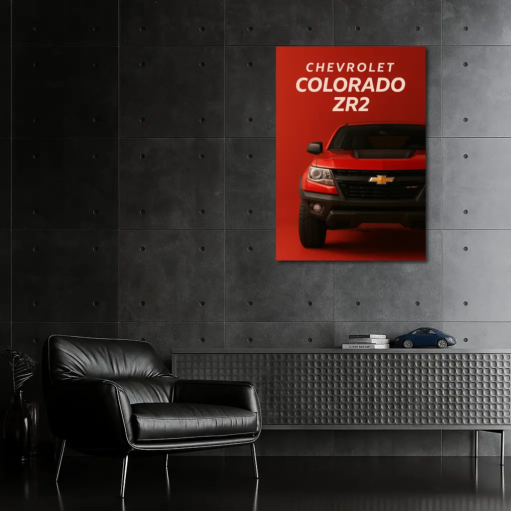 Chevrolet Colorado ZR2 Red Background Art – Wall Art
