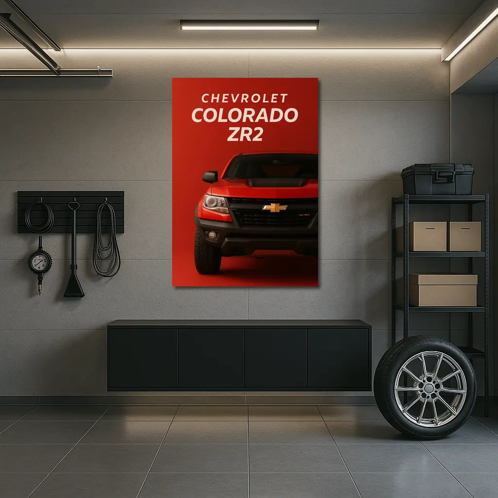 Chevrolet Colorado ZR2 Red Background Art – Wall Art
