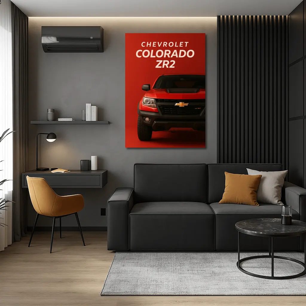 Chevrolet Colorado ZR2 Red Background Art – Wall Art