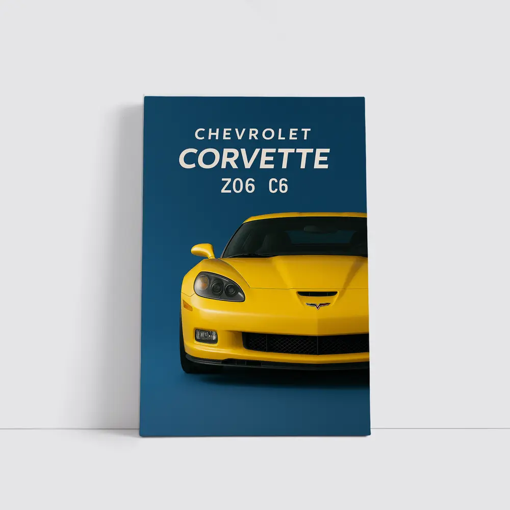 Chevrolet Corvette Z06 C6 Yellow Blue – Wall Art
