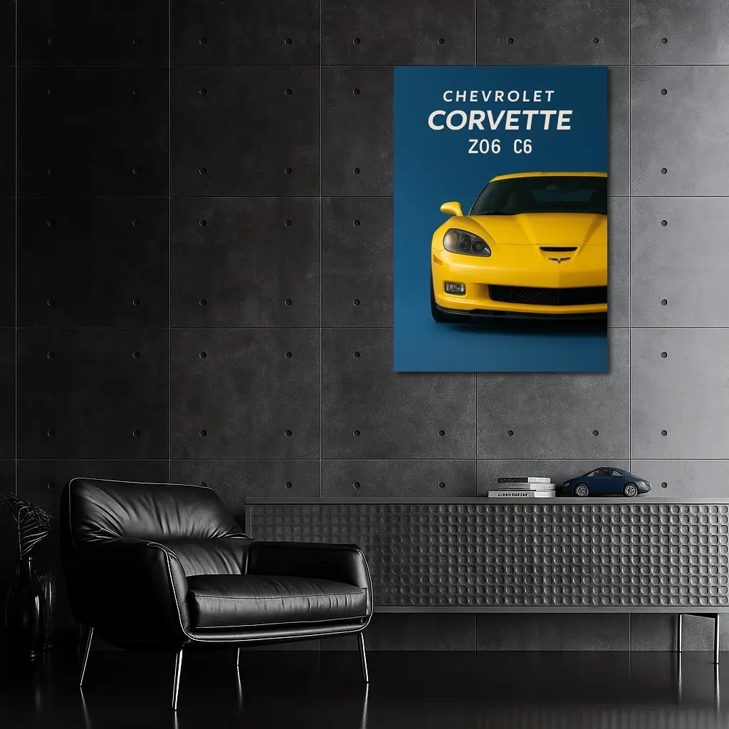 Chevrolet Corvette Z06 C6 Yellow Blue – Wall Art