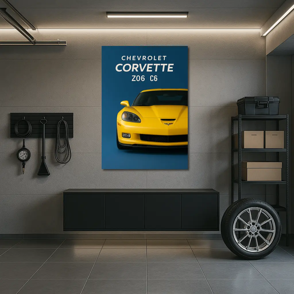Chevrolet Corvette Z06 C6 Yellow Blue – Wall Art