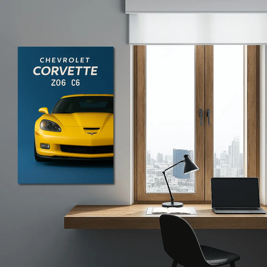 Chevrolet Corvette Z06 C6 Yellow Blue – Wall Art