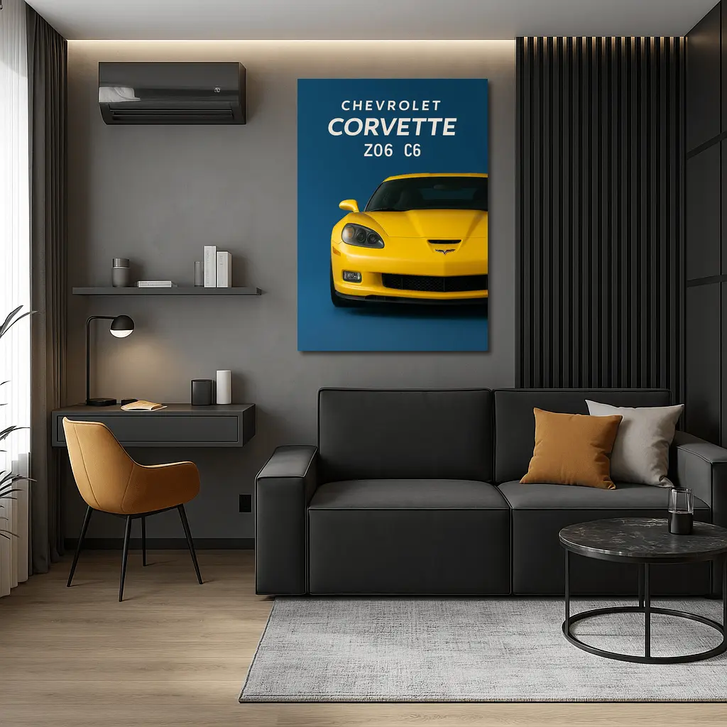 Chevrolet Corvette Z06 C6 Yellow Blue – Wall Art
