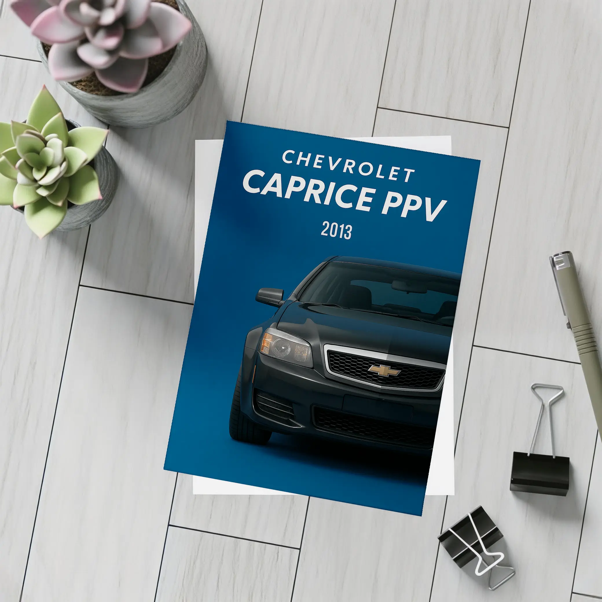 Chevrolet Caprice PPV Dark Blue Background – Postcards
