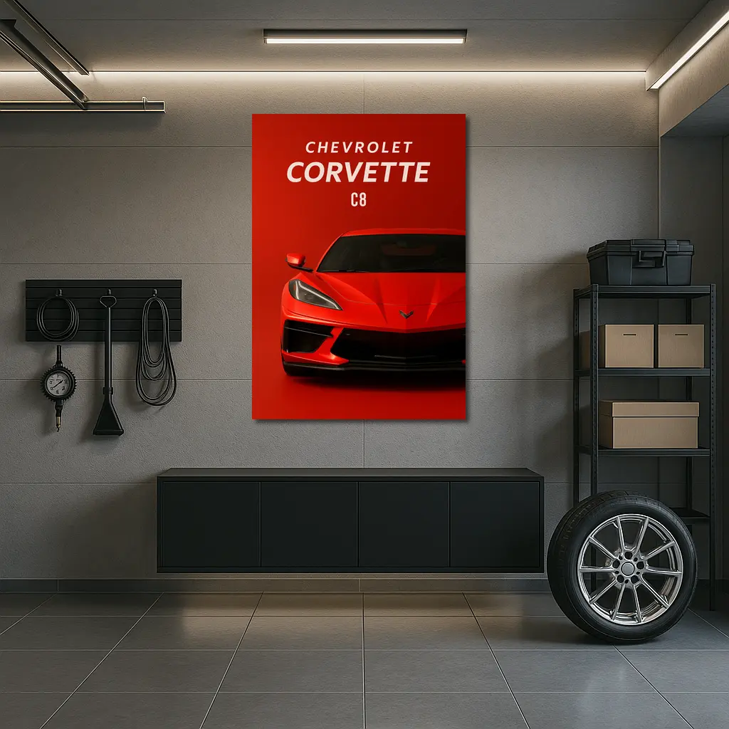 Chevrolet Corvette C8 Red Bold Front – Wall Art