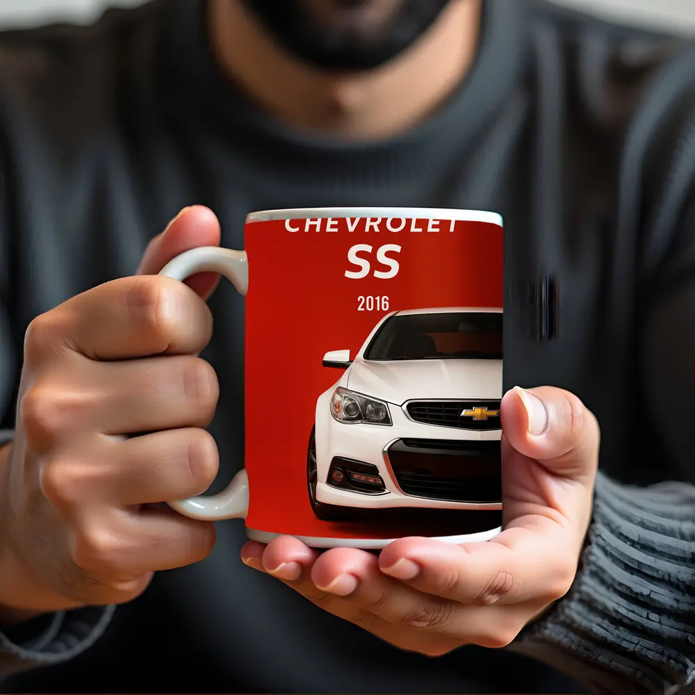 Chevrolet SS 2016 White Red Background – Mugs