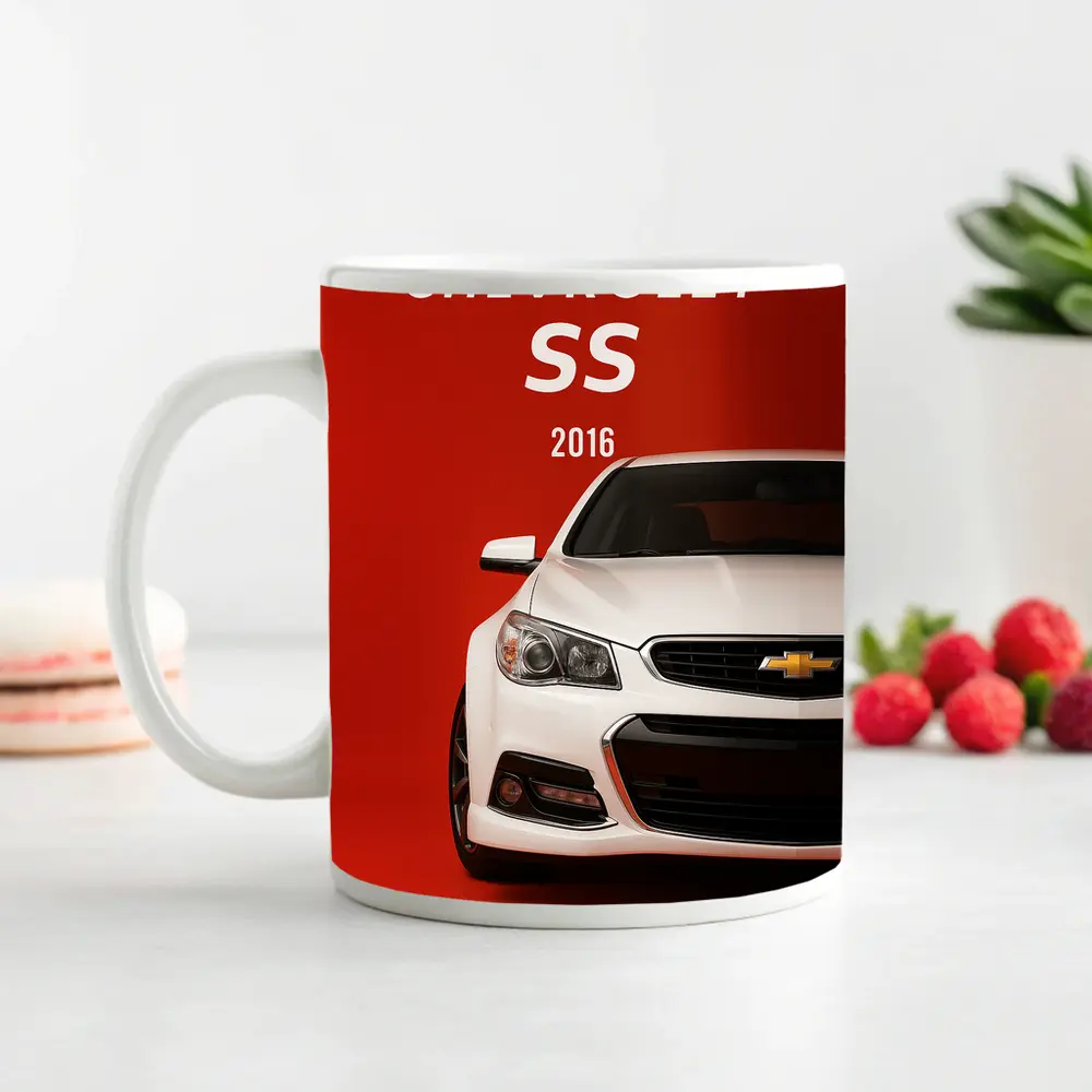 Chevrolet SS 2016 White Red Background – Mugs