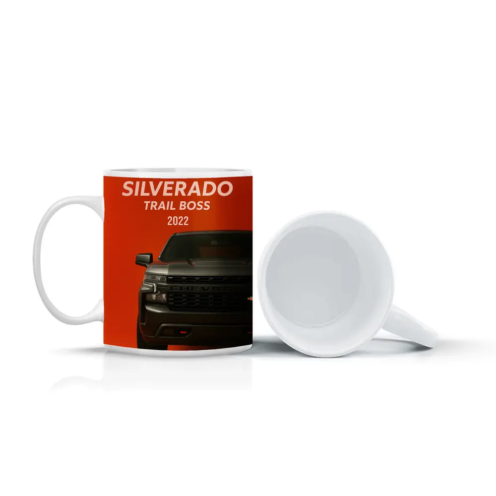 Chevrolet Silverado Trail Boss Orange Background – Mugs