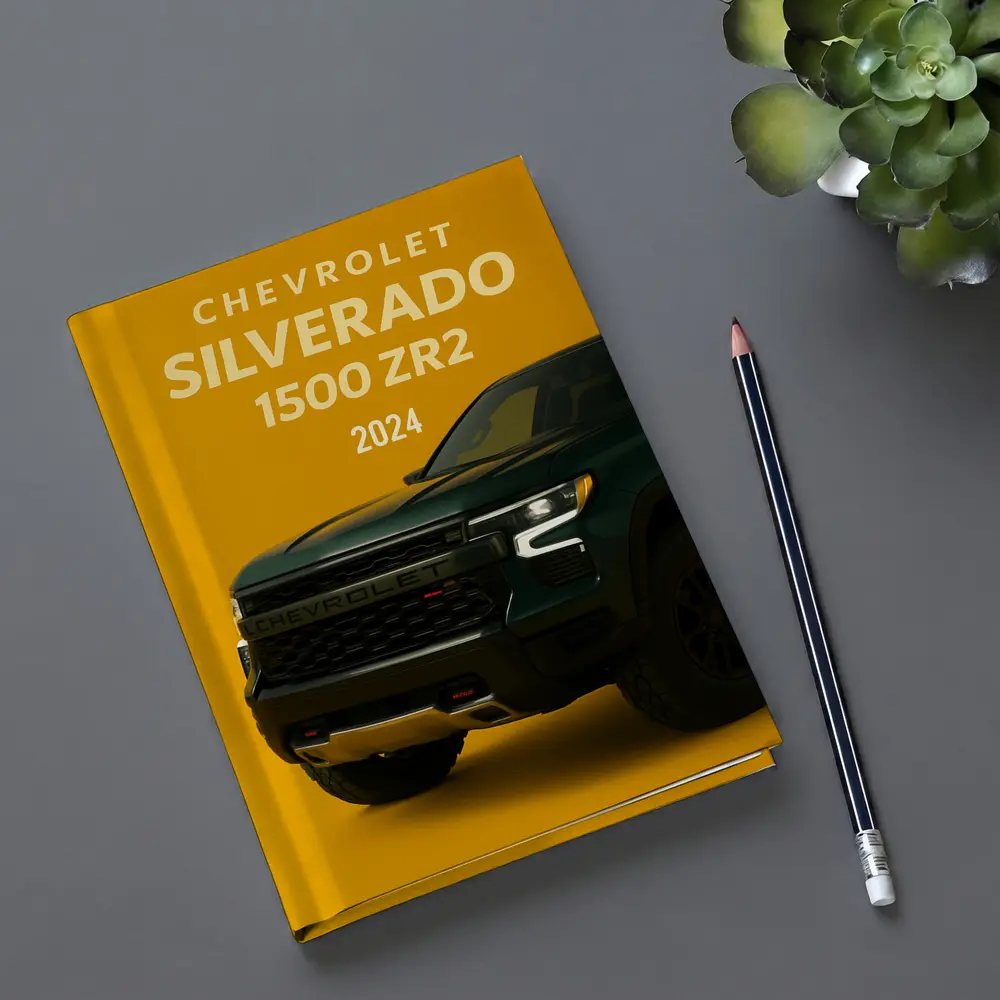 Chevrolet Silverado ZR2 Dark Green Yellow Background – Notebooks