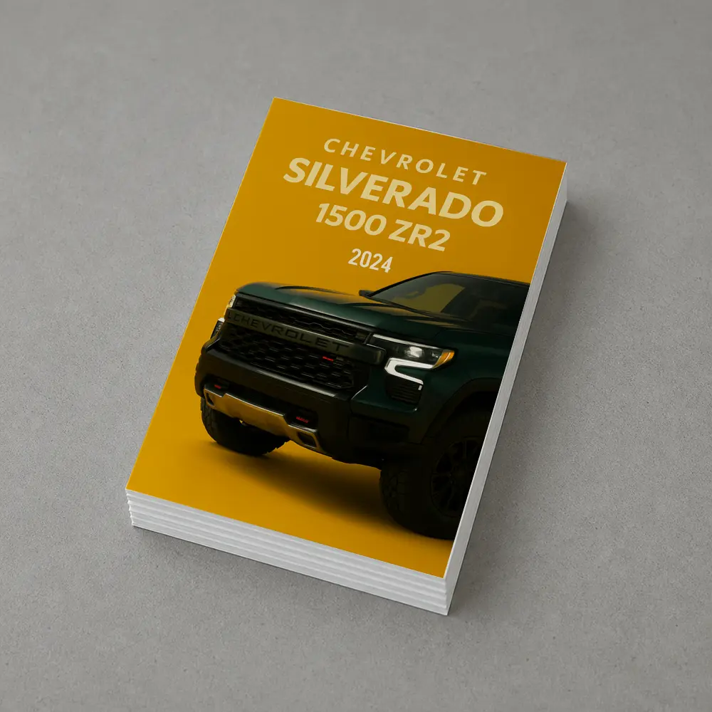Chevrolet Silverado ZR2 Dark Green Yellow Background – Postcards
