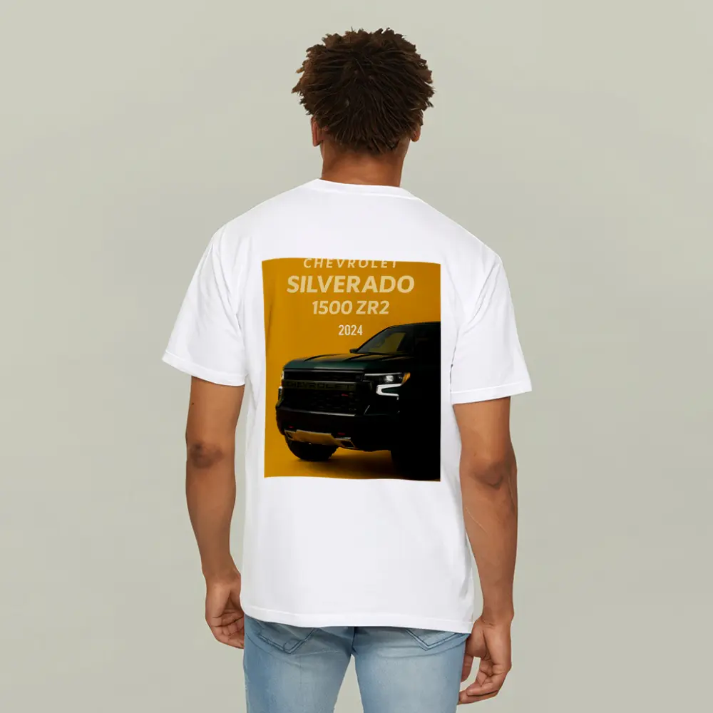 Chevrolet Silverado ZR2 Dark Green Yellow Background – T-Shirts