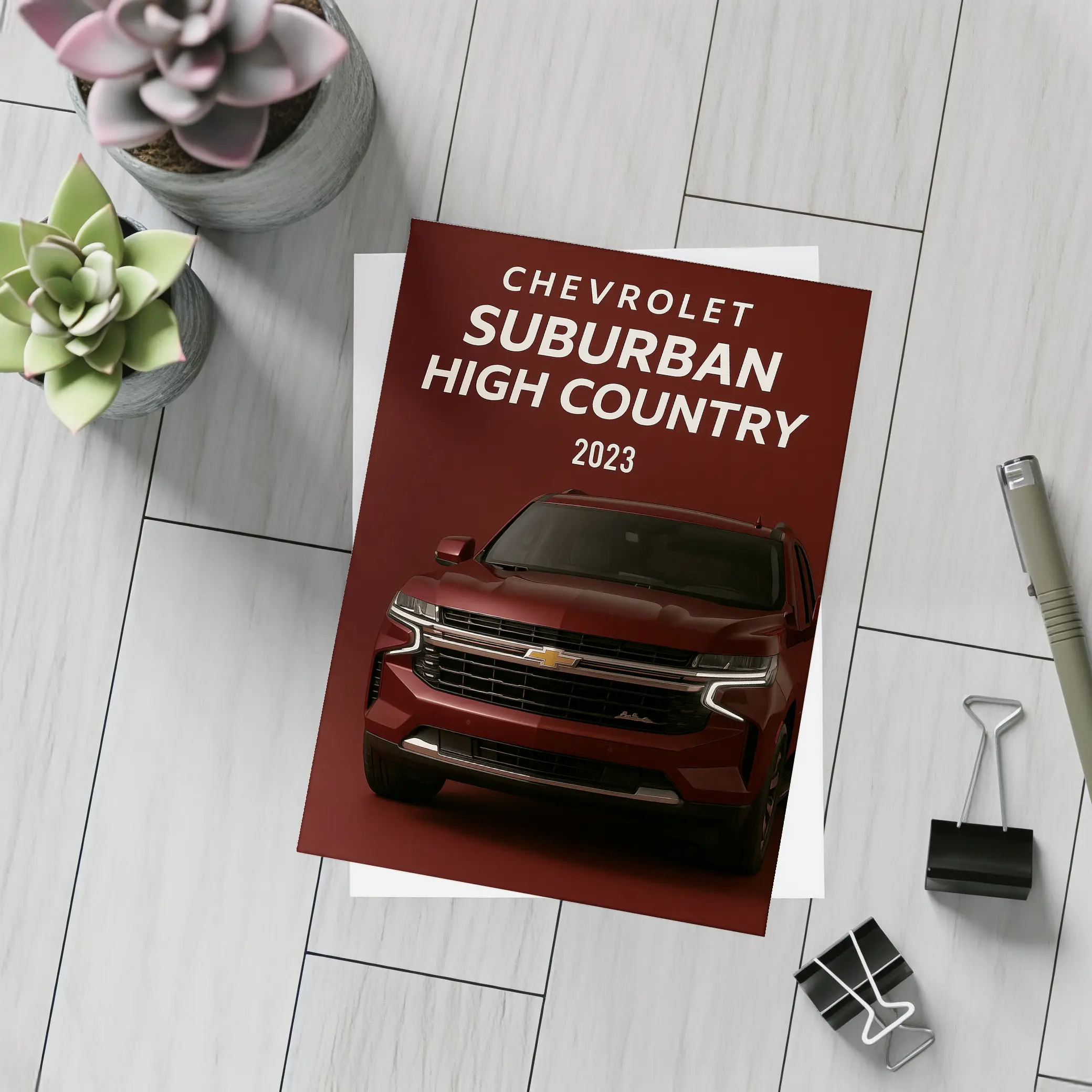 Chevrolet Suburban High Country Dark Red – Postcards