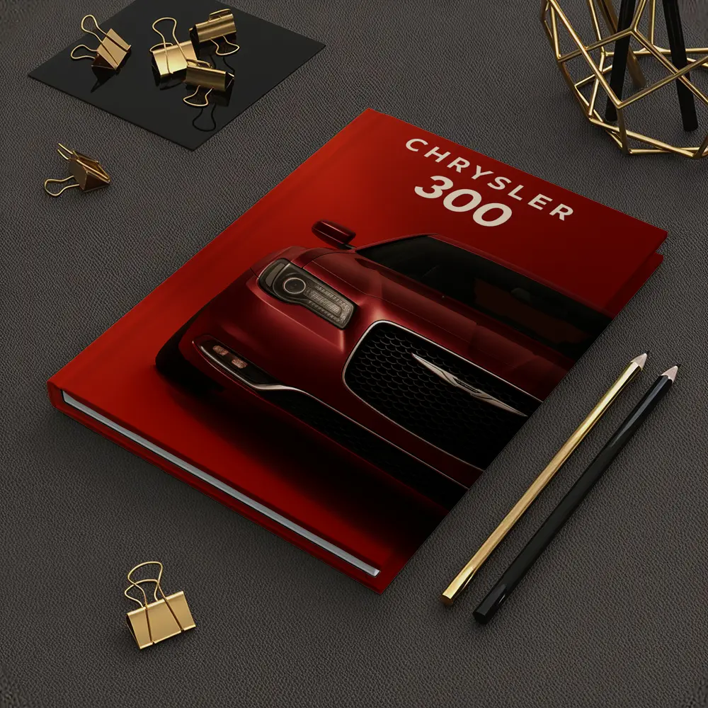 Chrysler 300 Front View Red Background – Notebooks