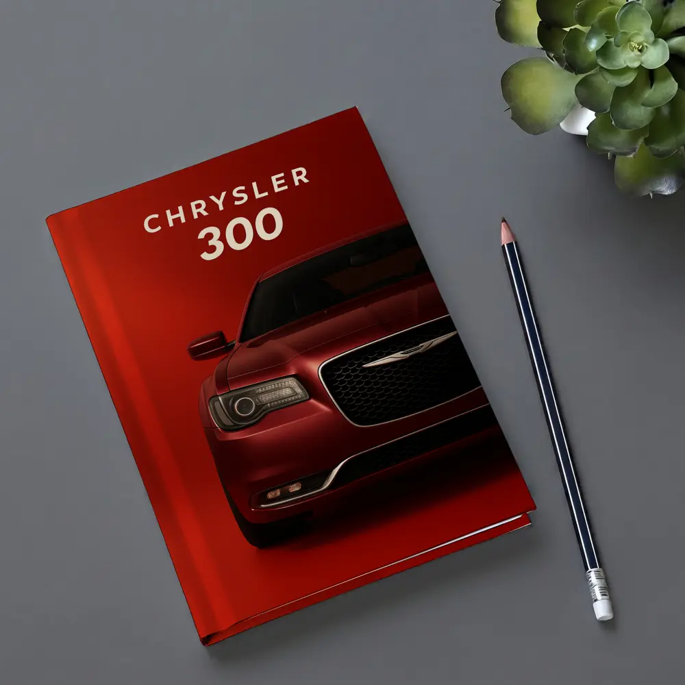 Chrysler 300 Front View Red Background – Notebooks