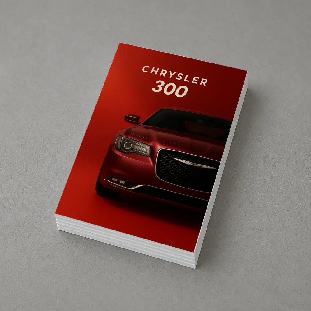 Chrysler 300 Front View Red Background – Postcards